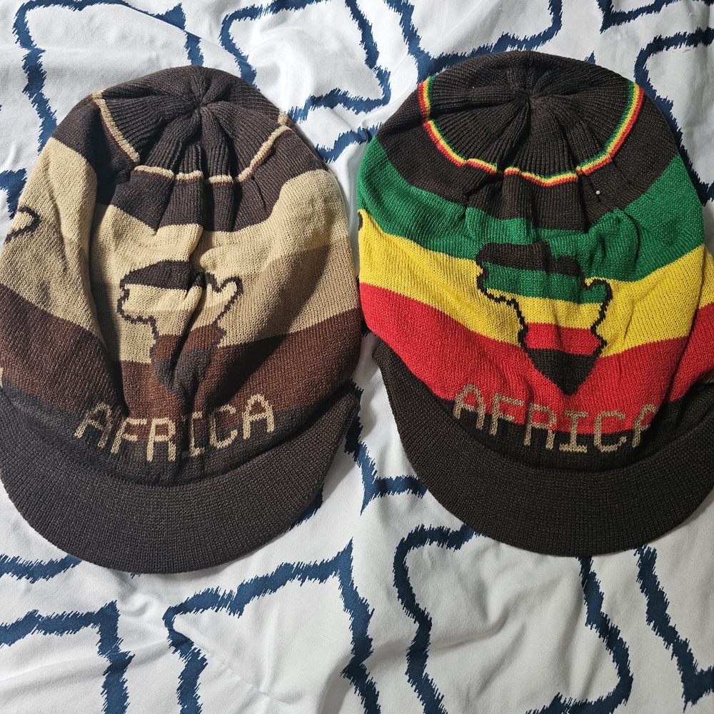 Love Culture Africa Knit Beanies - Brown and Multicolor